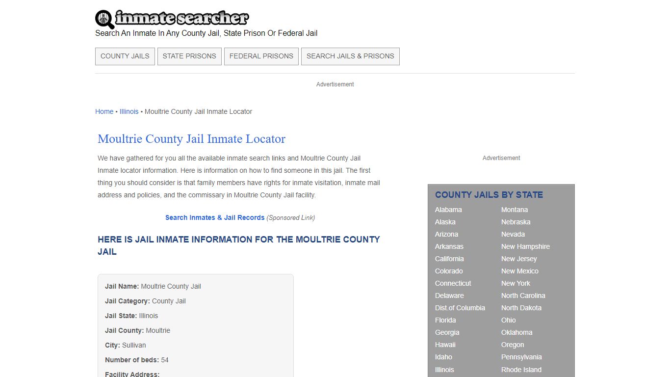 Moultrie County Jail Inmate Locator - Inmate Searcher