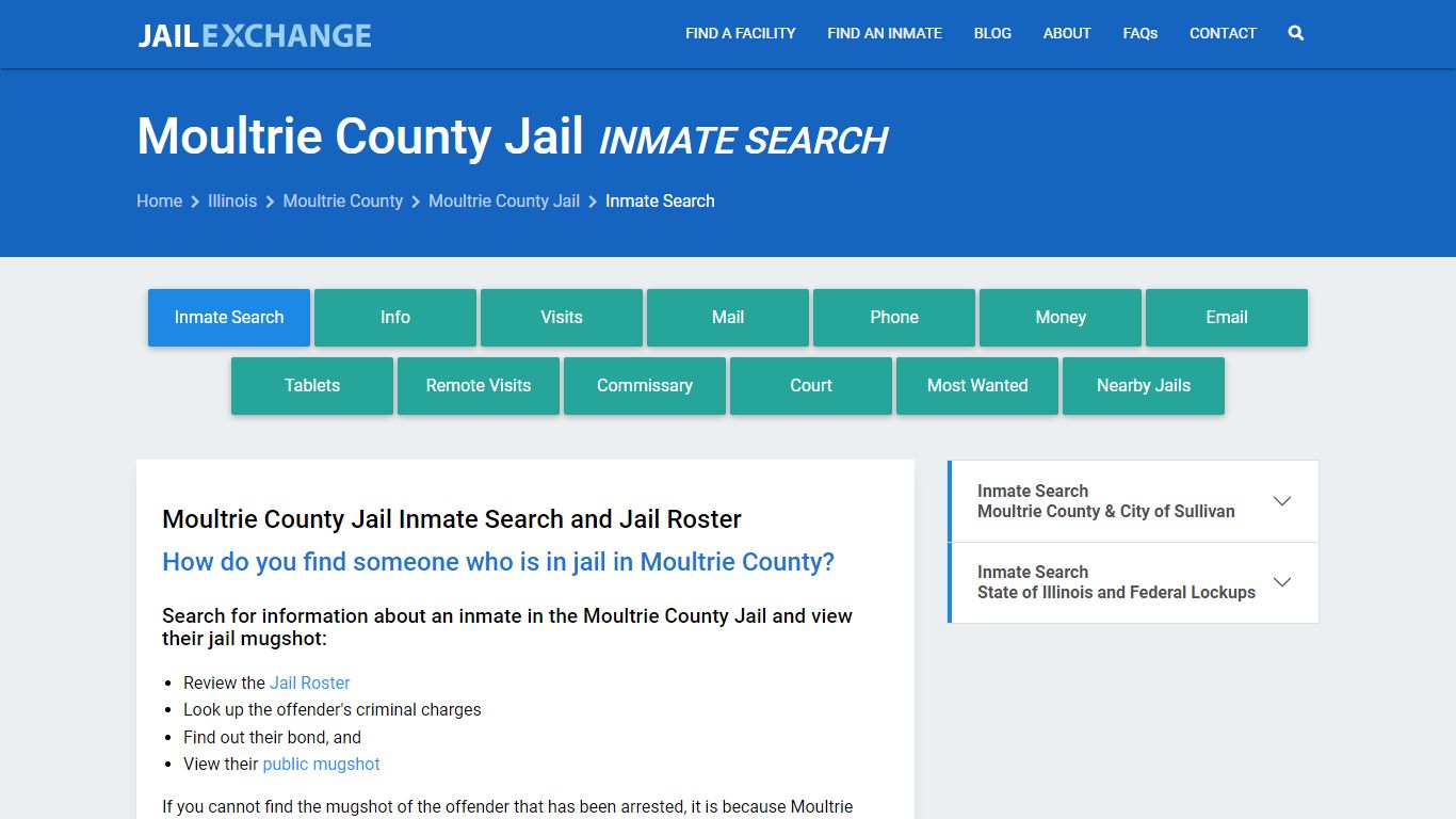 Inmate Search: Roster & Mugshots - Moultrie County Jail, IL - Jail Exchange